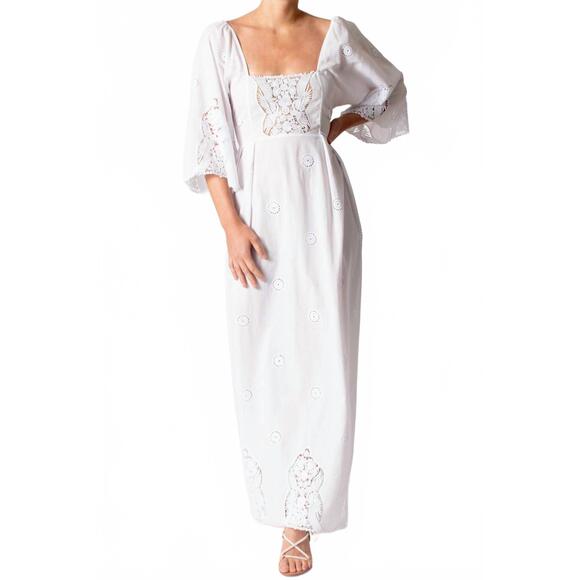 MIGUELINA Dresses & Skirts - NEW MIGUELINA meredith falcon embroidery dress in pure white